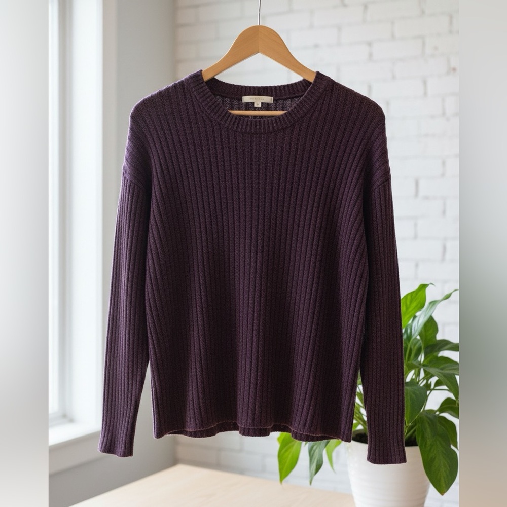 Jessica Simpson Plum Ribbed Crew Neck Sweater